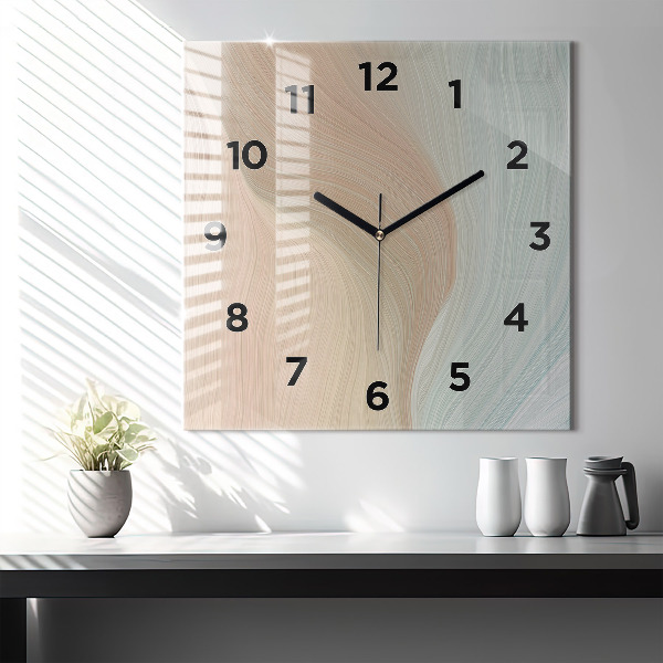 Square wall clock Wave abstraction