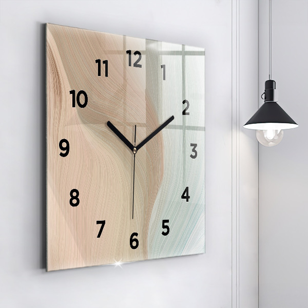 Square wall clock Wave abstraction