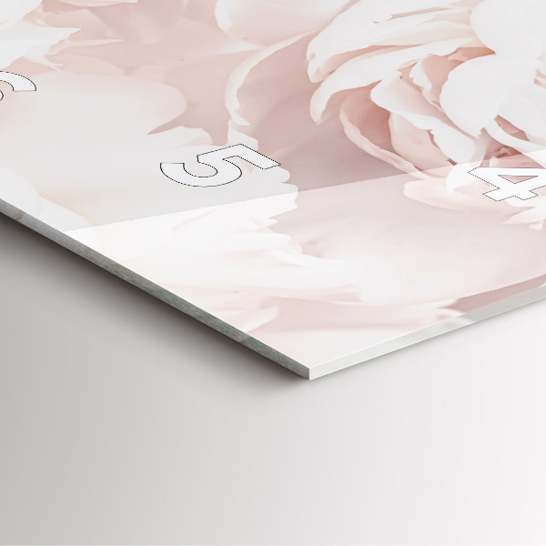 Square wall clock Peony flowers