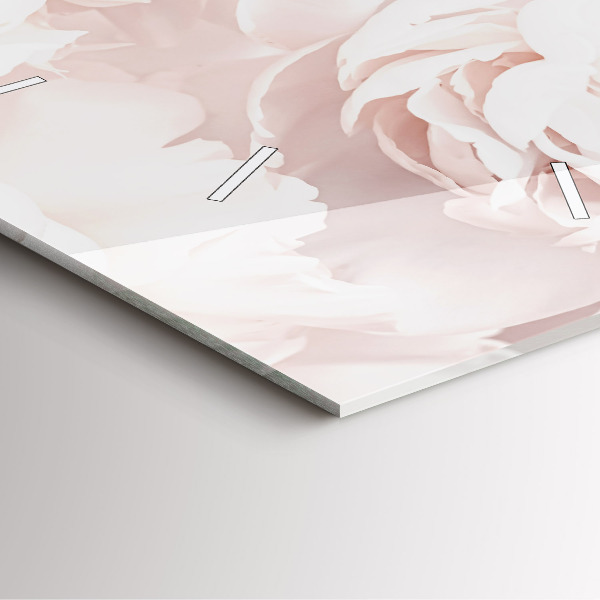 Square wall clock Peony flowers