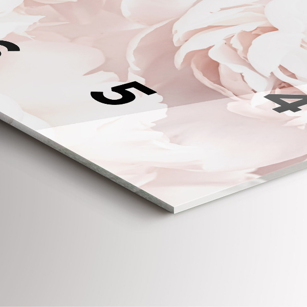 Square wall clock Peony flowers