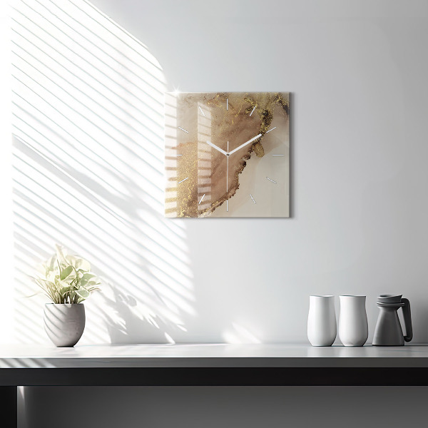 Square wall clock Beige modern art