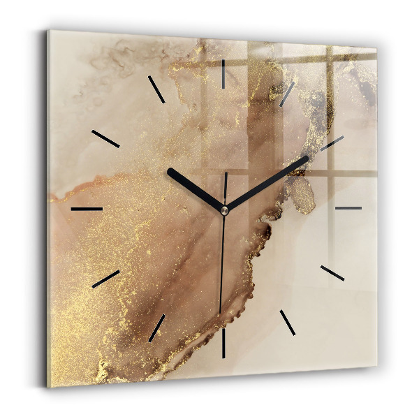 Square wall clock Beige modern art