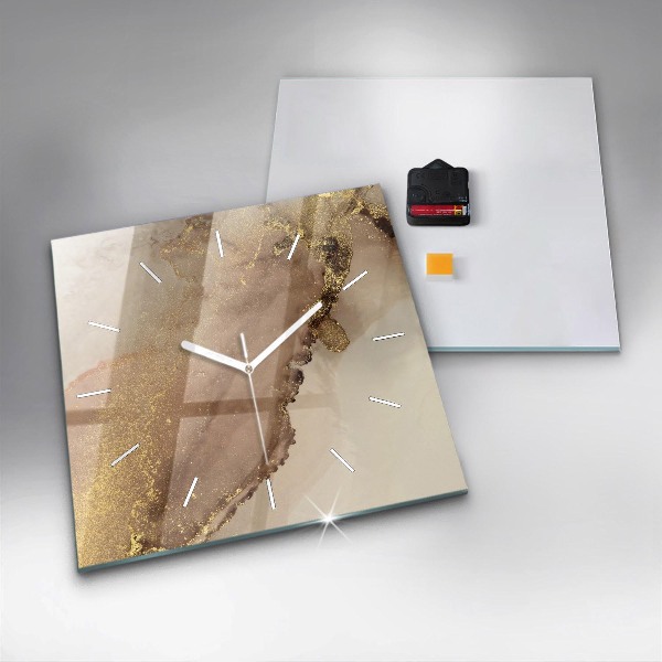 Square wall clock Beige modern art