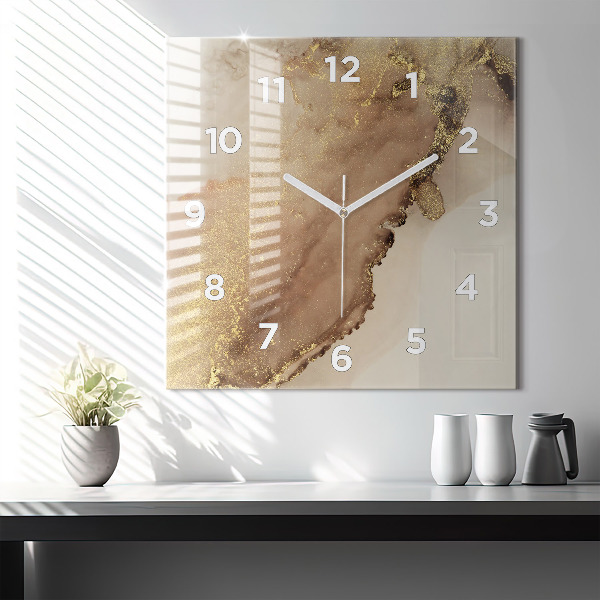 Square wall clock Beige modern art