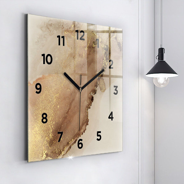 Square wall clock Beige modern art