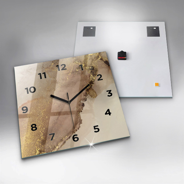 Square wall clock Beige modern art