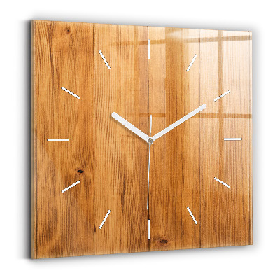 Square wall clock Wooden boards