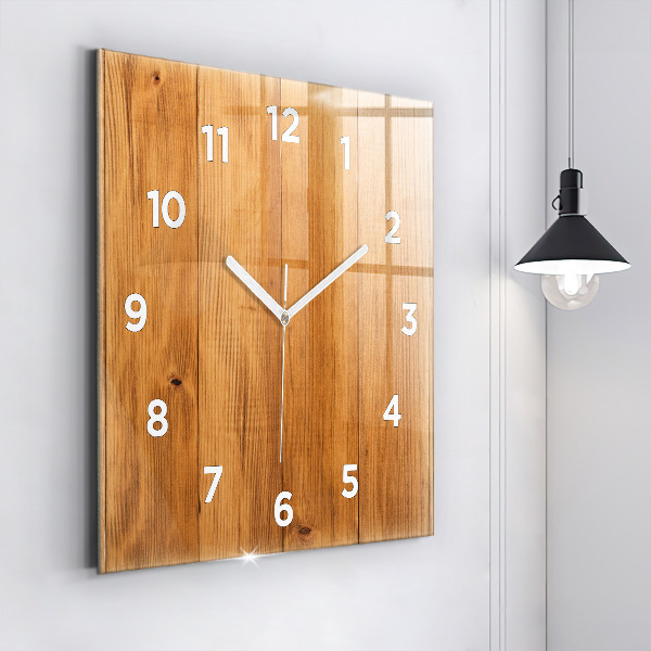 Square wall clock Wooden boards