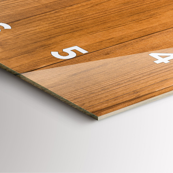 Square wall clock Wooden boards