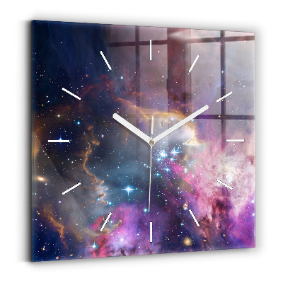 Square wall clock Galaxy and stars
