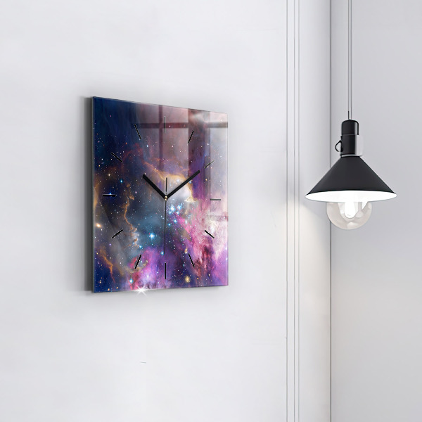 Square wall clock Galaxy and stars