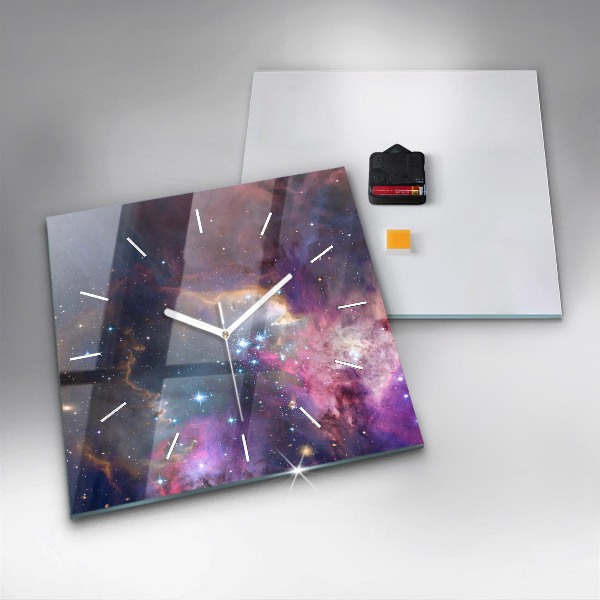 Square wall clock Galaxy and stars