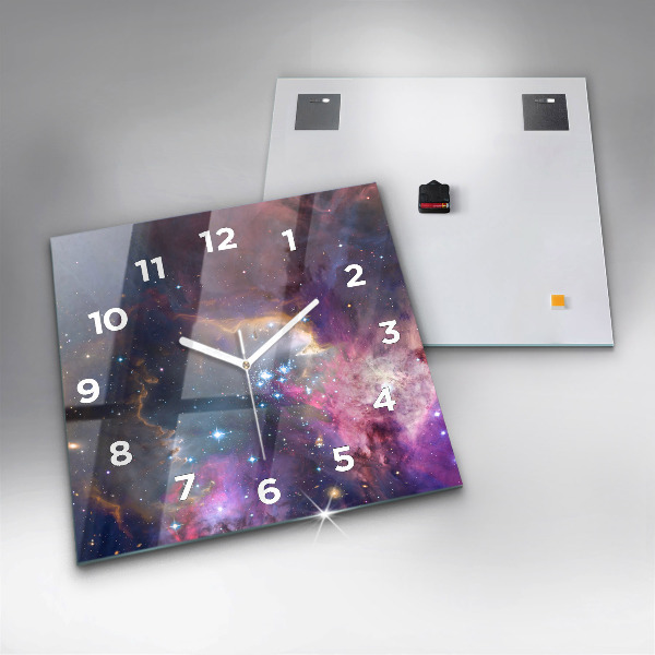 Square wall clock Galaxy and stars