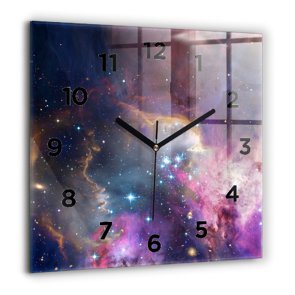 Square wall clock Galaxy and stars