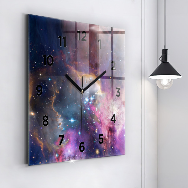 Square wall clock Galaxy and stars