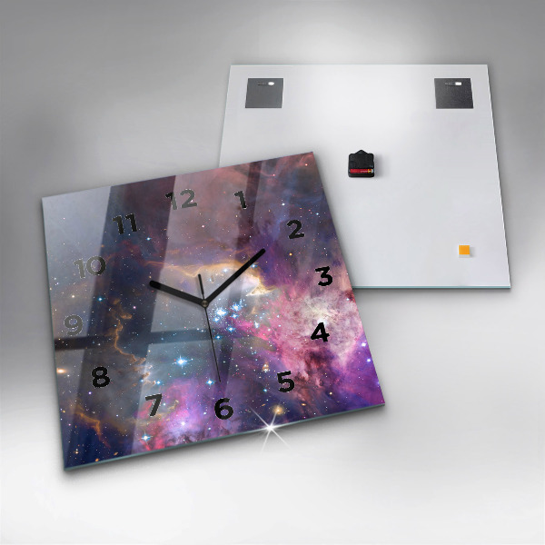 Square wall clock Galaxy and stars