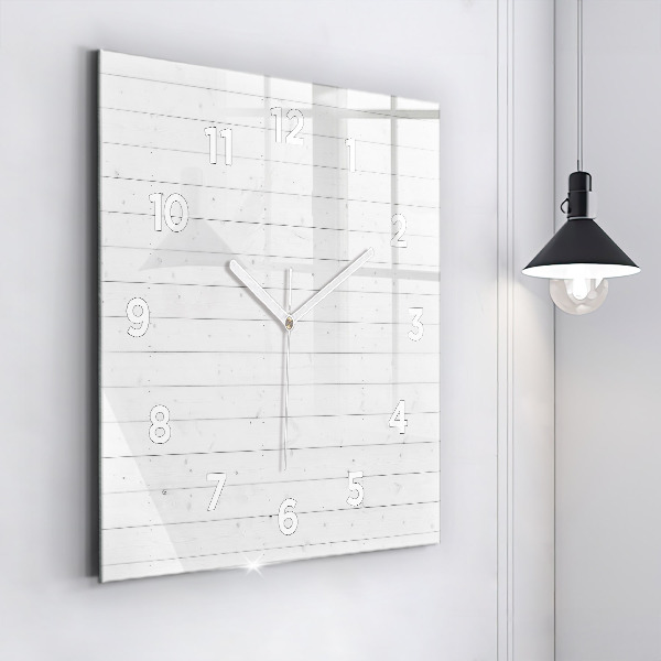 Square wall clock Wooden panels pattern