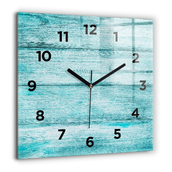 Square wall clock Blue old wood