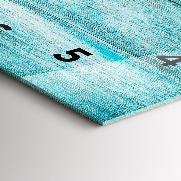 Square wall clock Blue old wood