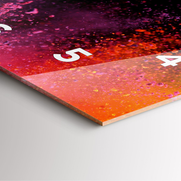 Square wall clock Explosion of colors