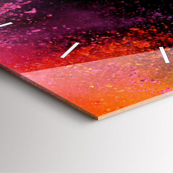 Square wall clock Explosion of colors