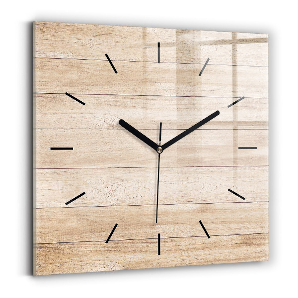 Square wall clock Wooden texture