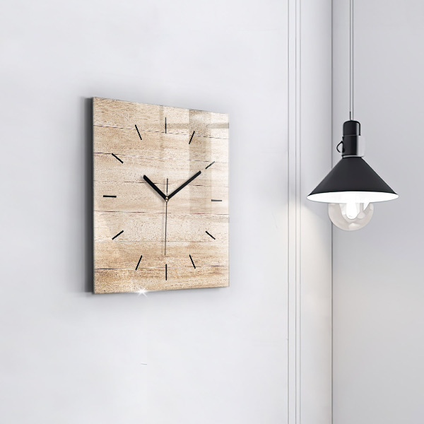 Square wall clock Wooden texture