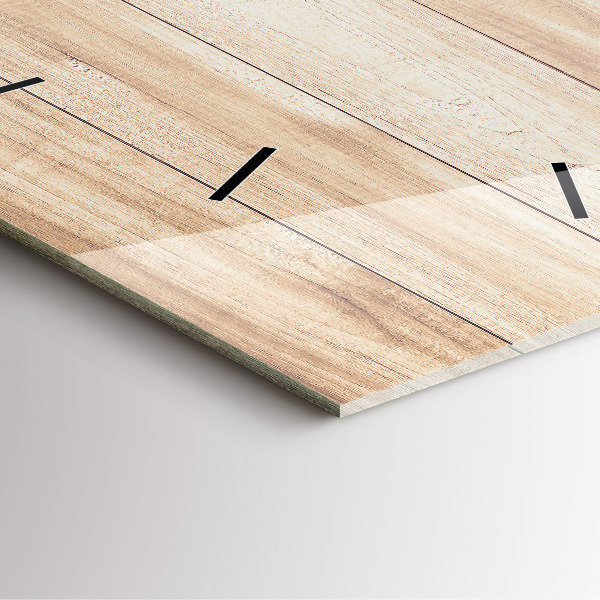 Square wall clock Wooden texture