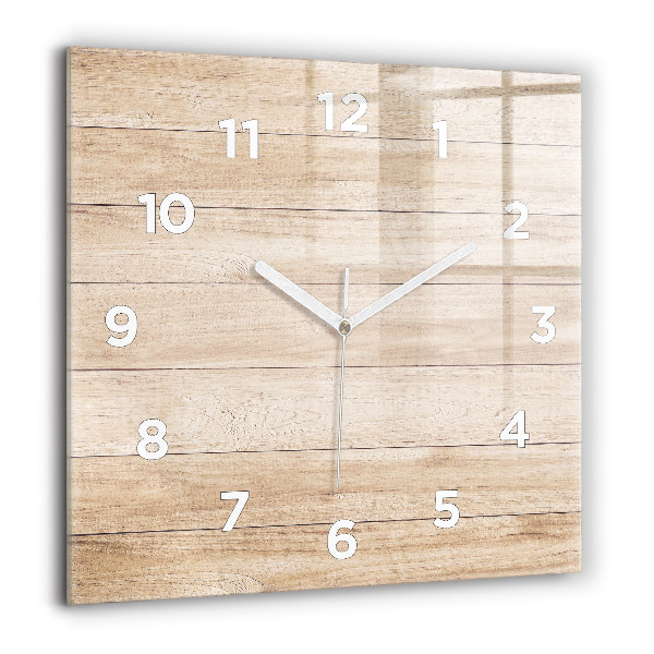 Square wall clock Wooden texture