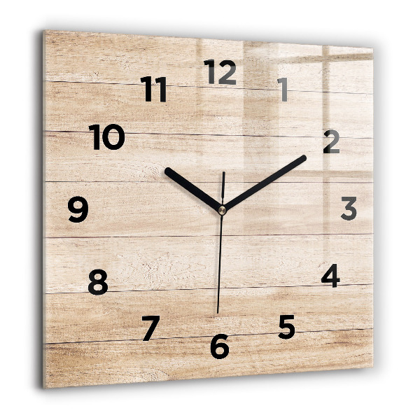 Square wall clock Wooden texture