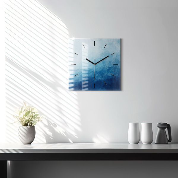 Square wall clock Abstraction water