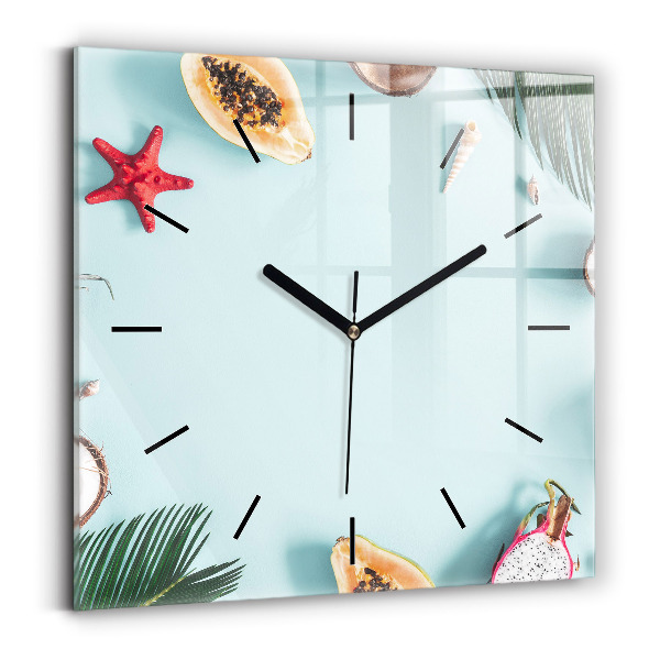 Square wall clock Summer composition
