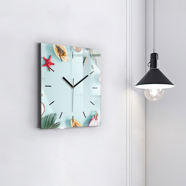 Square wall clock Summer composition