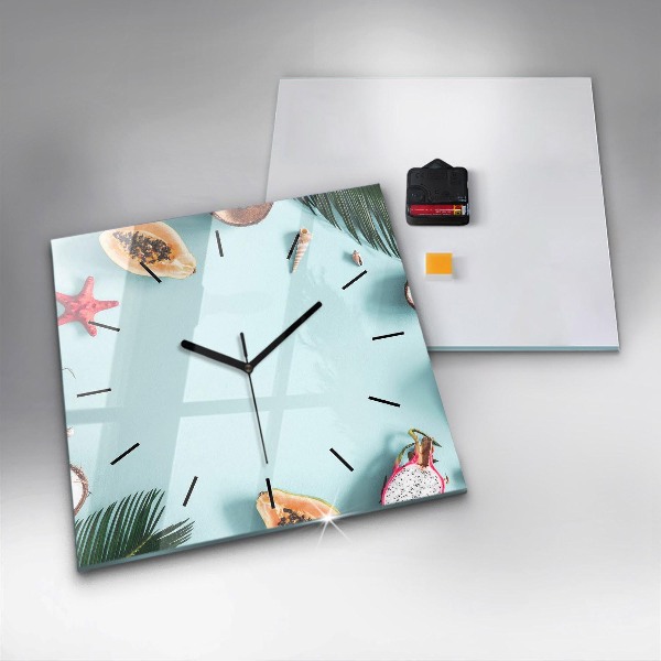 Square wall clock Summer composition