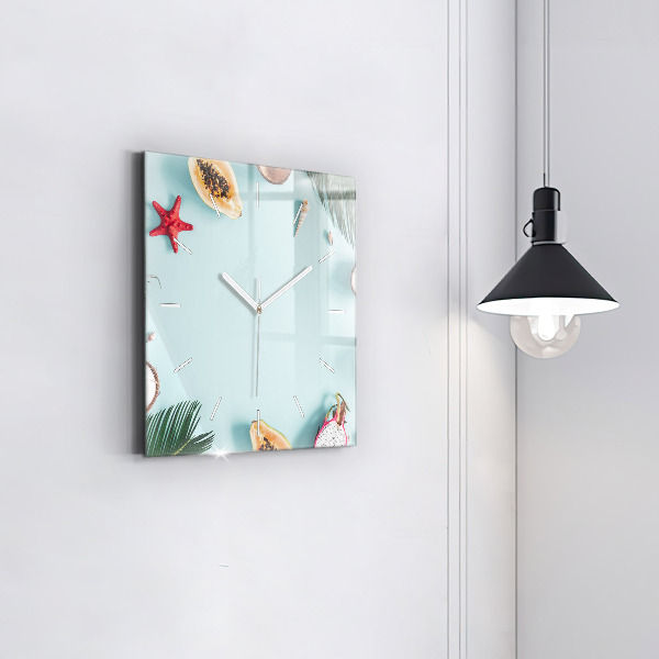 Square wall clock Summer composition