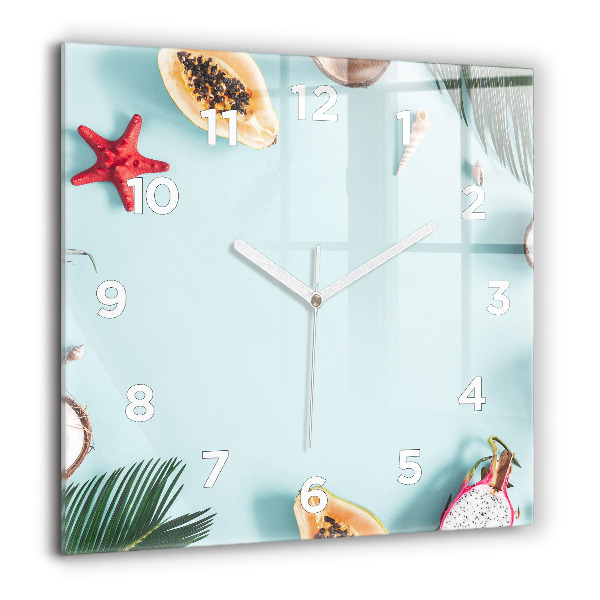 Square wall clock Summer composition