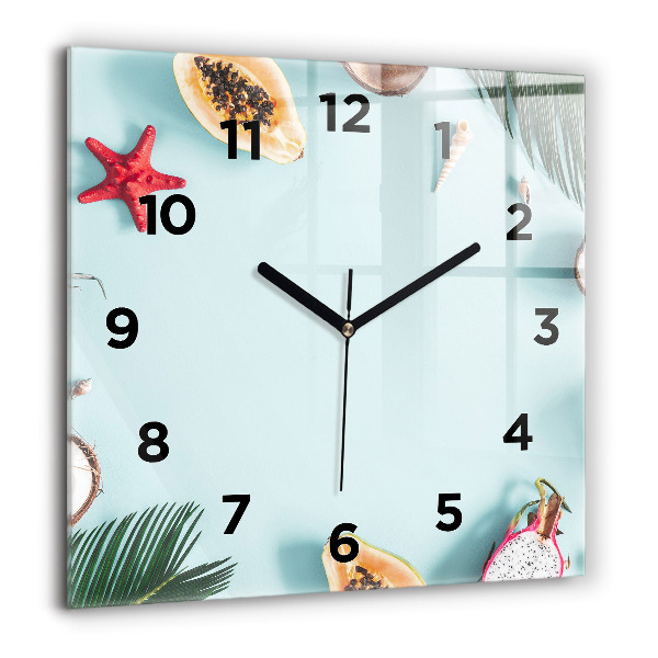 Square wall clock Summer composition