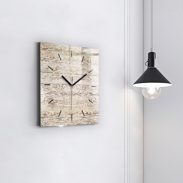 Square wall clock Wooden panels