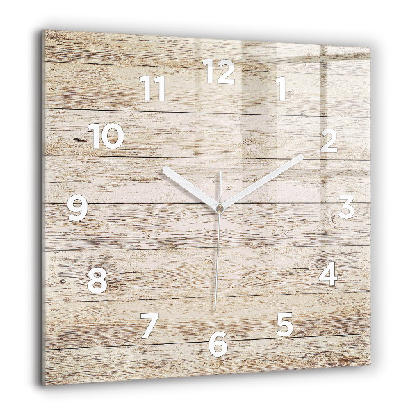 Square wall clock Wooden panels