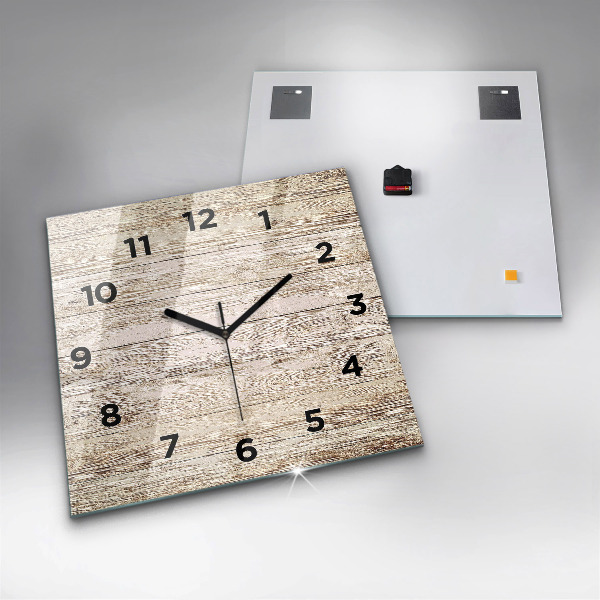 Square wall clock Wooden panels