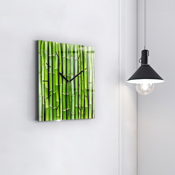 Square wall clock Asian Bamboo