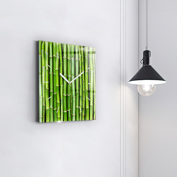 Square wall clock Asian Bamboo