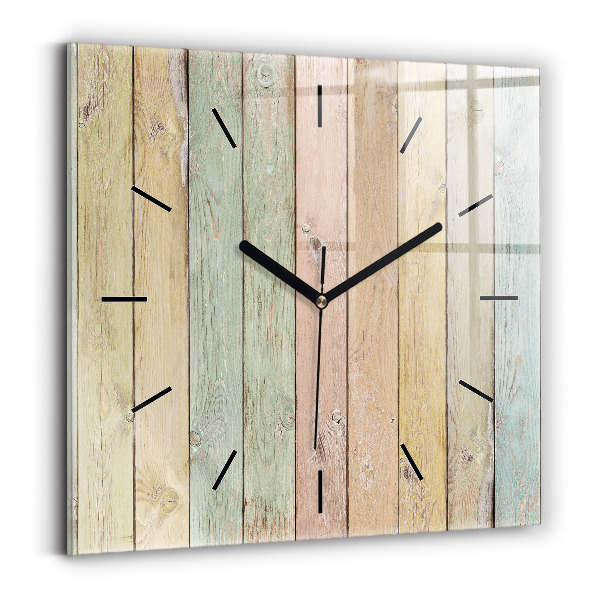 Square wall clock Colorful boards