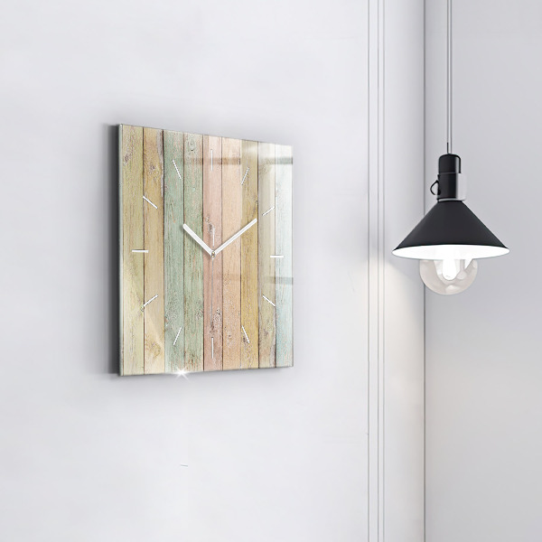 Square wall clock Colorful boards