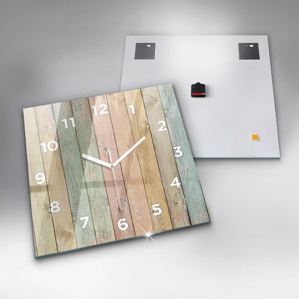 Square wall clock Colorful boards