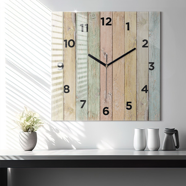 Square wall clock Colorful boards