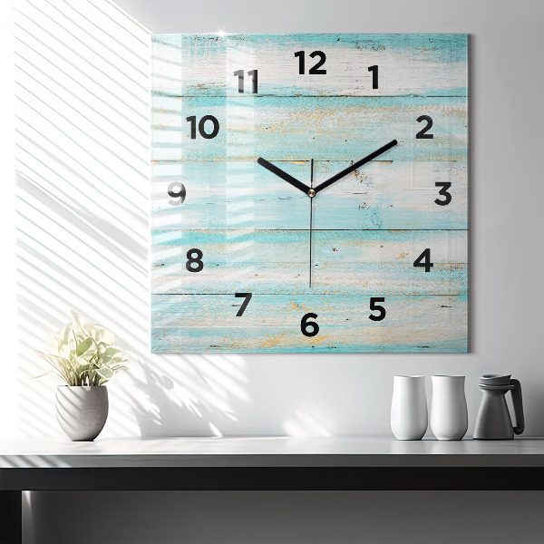 Square wall clock Blue boards