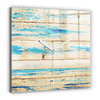 Square wall clock Scratched wood