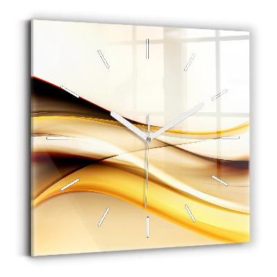 Square wall clock Abstract wave